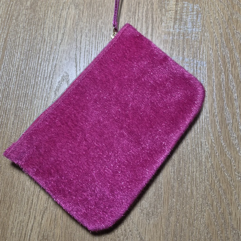 Ipsy Glam Bag December 2016 Carpe P.M. Pink Fuzzy Cosmetic Makeup Bag